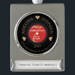 Vinyl Romantic 7th Copper Hochzeit Jahrestag<br><div class="desc">Feiern Sie Ihre Liebe und den 7. Geburtstag von Kupfer mit diesem Meilenstein Weihnachtsfeier! Fügen Sie diesem besondere Anlass eine romantische Touch und einen Meilenstein in Ihrem Leben hinzu, mit diesem modernen Retro-Design mit Vinyl-Schallplatten und einem eleganten personalisierten Text in Kupferfarbe. Passen Sie einfach die Namen des Paares an, die...</div>