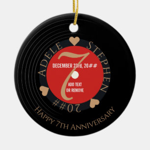 Vinyl Romantic 7th Copper Hochzeit Jahrestag Keramik Ornament