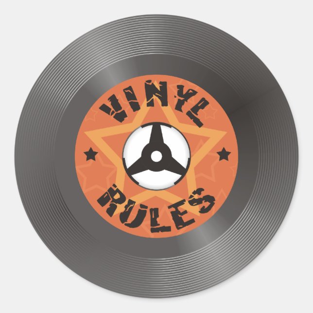 Vinyl Rules Runder Aufkleber (Vorderseite)