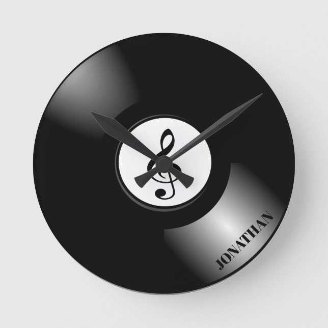 Vinyl Runde Wanduhr (Vorderseite)