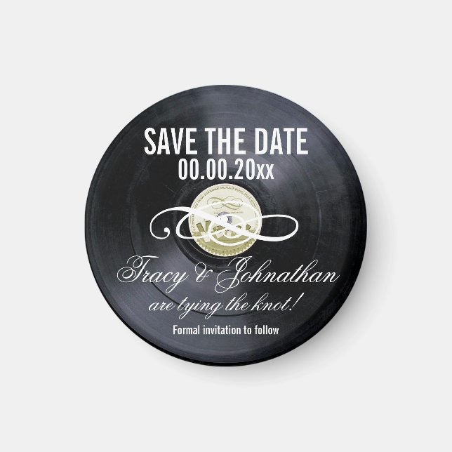 Vinyl Save the Date PERSONALIZE Magnet (Vorne)