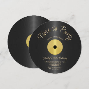 Vinyl-Schallplatte 50. Geburtstag Einladung