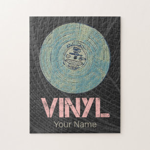 Vinyl-Schallplatte Retro-Disco-Vintage-Musikdesign Puzzle