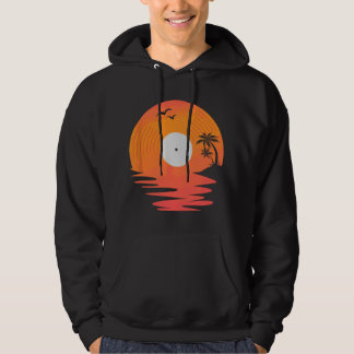 Vinyl-Schallplatte Retro-Diskette Meer Strand Plat Hoodie