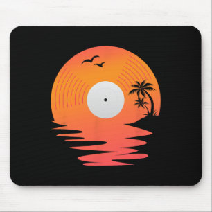 Vinyl-Schallplatte Retro-Diskette Meer Strand Plat Mousepad
