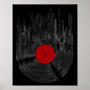 Vinyl-Schallplatte Sonnenuntergang Retro Vintage V Poster