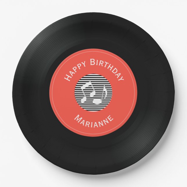 Vinyl-Schallplatten-Design-Papierteller Pappteller (Vorderseite)