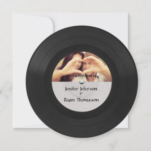 Vinyl-Schallplatten-Foto-Hochzeits-Einladung Einladung