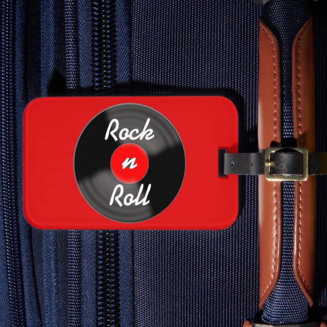 Vinyl-Schallplatten-Gepäckanhänger-Geschenk Gepäckanhänger (Vorderseite Insitu 4)