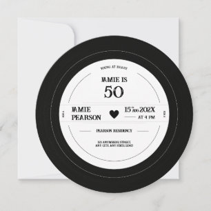 Vinyl-Schallplatten-Jubiläumsgeburtstag Einladung