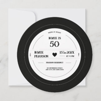Vinyl-Schallplatten-Jubiläumsgeburtstag Einladung
