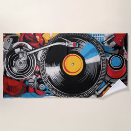 Vinyl-Schallplatten-Plattenspieler DJ-Kunst Strandtuch