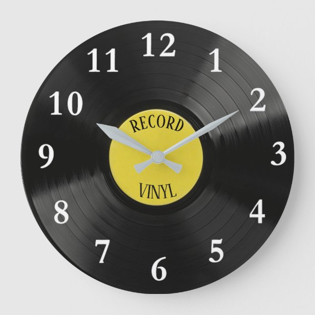 Vinyl-Schallplatten-Rundwanduhr Große Wanduhr (Vorderseite)