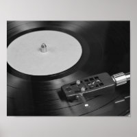 Vinyl-Schallplattenspiel auf einer Turntable