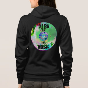 Vinyl schalten Sie die Musik Black ein Hoodie