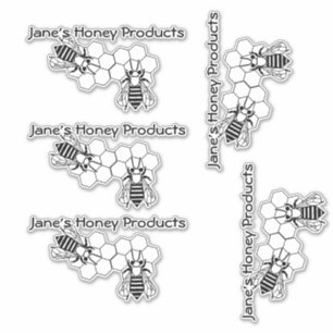 Vinyl Sticker - Bienen auf Honeycomb