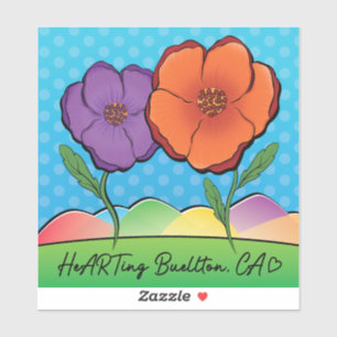 Vinyl Sticker - California Poppies - Buellton.Art