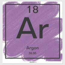 Vinyl Sticker Periodic Table Argon