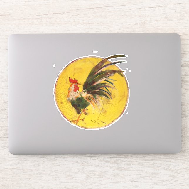 Vinyl Sticker - Rooster und Sun (Computer)