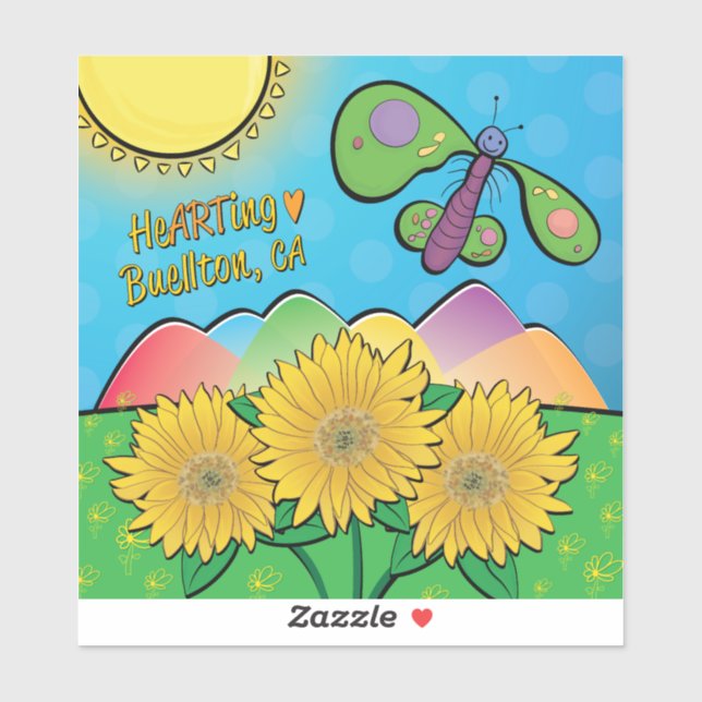 Vinyl Sticker - Sunny Buellton - Buellton.Art (Blatt)