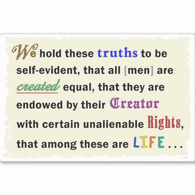 Vinyl sticker with a declaration. (Vorderseite)