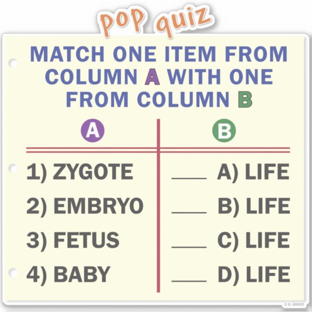 Vinyl sticker with a quiz. (Vorderseite)