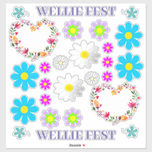 Vinyl Stickers ausschneiden - Wellie Fest Blume Aufkleber