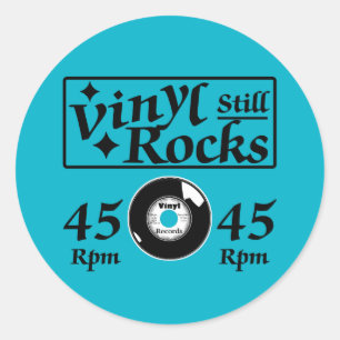 Vinyl Still Rocks 45 U/min Runder Aufkleber