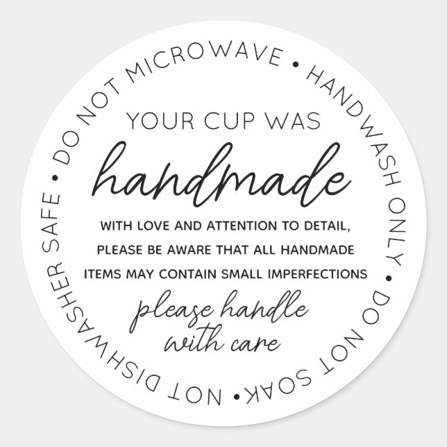 Vinyl Tasse Tumbler Cup Trinkbehälter Care Anleitu Runder Aufkleber (Vorderseite)