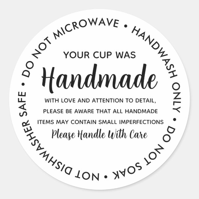 Vinyl Tasse Tumbler Cup Trinkbehälter Care Anleitu Runder Aufkleber (Vorderseite)