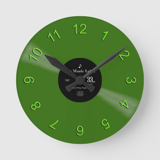 Vinyl Time Runde Wanduhr (Vorderseite)