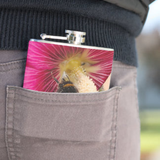 Vinyl umhüllte Flasche Hollyhock Hummel Flachmann