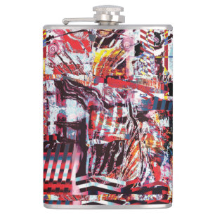 Vinyl ummantelte Flasche – Fragmentierter Puls Flachmann