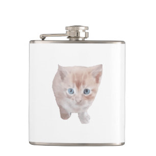 Vinyl ummantelter Kolben mit Niedlichem Katzenbild Flachmann