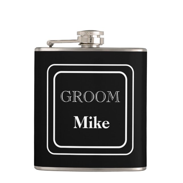 Vinyl umwickelte Flasche-Groom Flachmann (Vorderseite)
