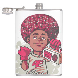 Vinyl umwickelte Flasche – YOUTH Power Afro & Boom Flachmann