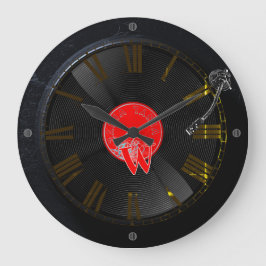 Vinyl Vibes Retro Turntable Clock Große Wanduhr