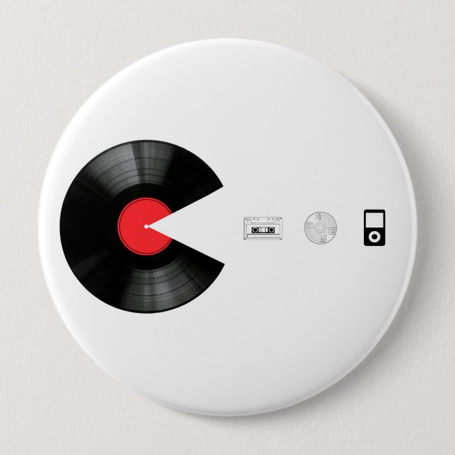 VINYL VILLAIN isst ALLES Button (Vorderseite)