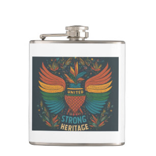 Vinyl wackelte Flasche "United Pride Strong Herita Flachmann