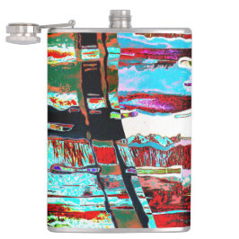 Vinyl Wrapped Flask – Collapse Reflection Abstract Flachmann