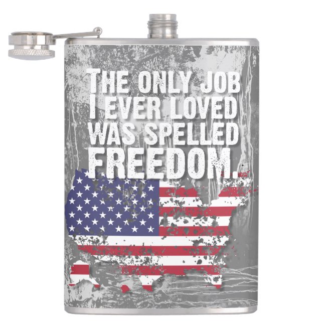 Vinyl Wrapped Flask – Freedom Job Flachmann (Geöffnet)