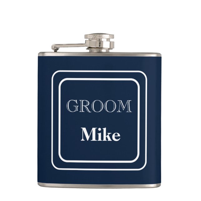 Vinyl Wrapped Flask Groom Flachmann (Vorderseite)