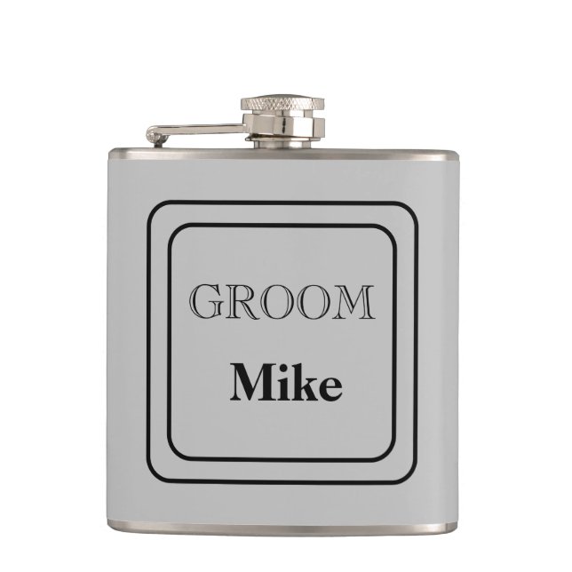 Vinyl Wrapped Flask Groom Flachmann (Vorderseite)