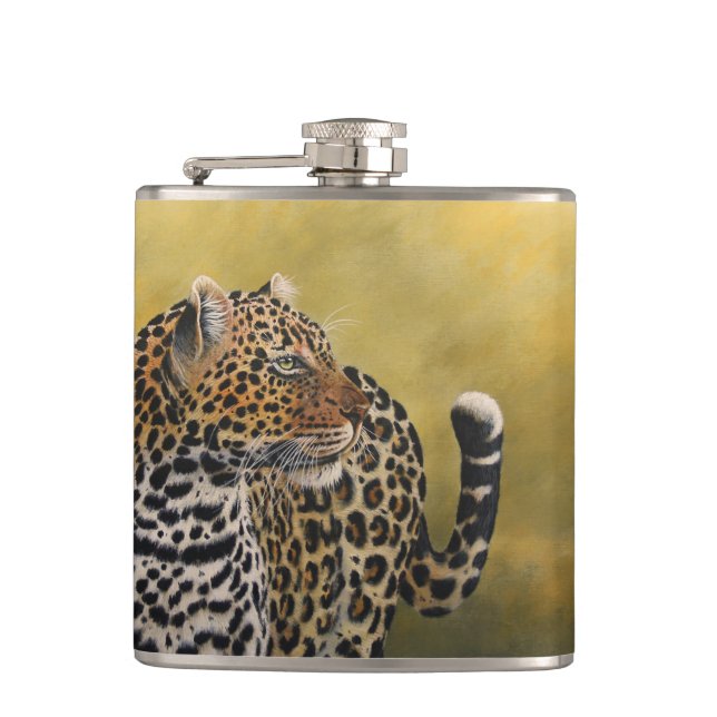 Vinyl Wrapped Flask - Leopard Flachmann (Vorderseite)