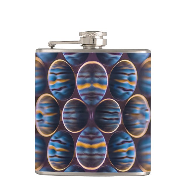 Vinyl Wrapped Flask with Honeycomb Design Flachmann (Vorderseite)
