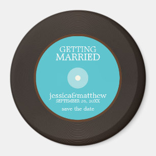 Vinylaufzeichnung, die Save the Date Wedding ist Magnet