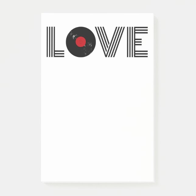 Vinylaufzeichnungs-Liebe Post-it Klebezettel (Vorderseite)