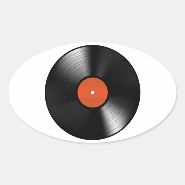 Vinyle Record Ovaler Aufkleber (Vorderseite)