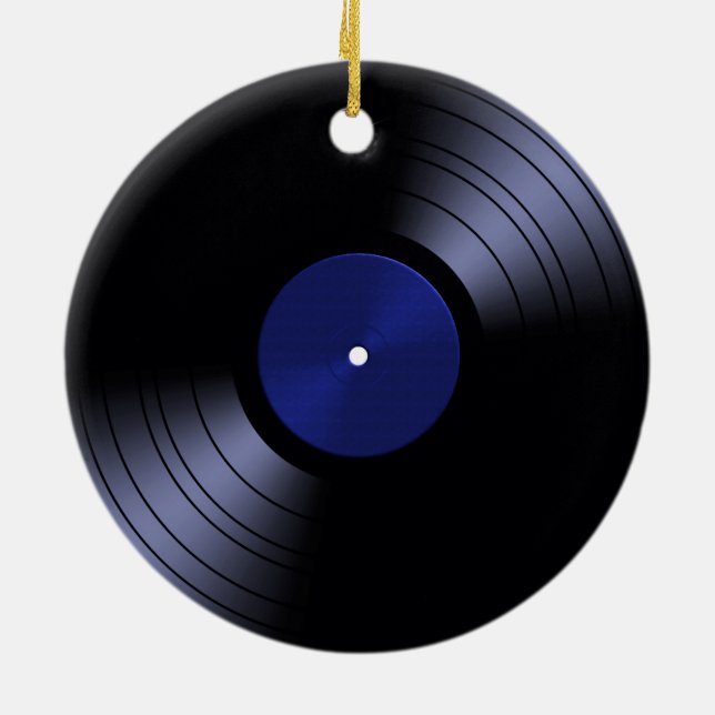 Vinylrekordalbum - Retro 70er 45 Disc Keramik Ornament (Hinten)