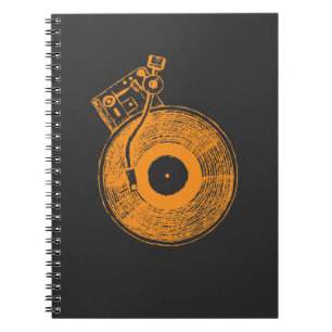 Vinylrekordspieler-Turntable-Musik-Geschenk für D Notizblock